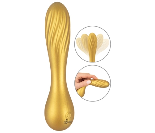Sweet Smile Flexible Swirl Metallic Silicone Vibrator 16cm Waterproof