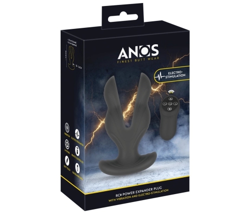 ANOS RC Power Expander Plug Silicone Dual-Arm Vibrating & E-Stim 11cm