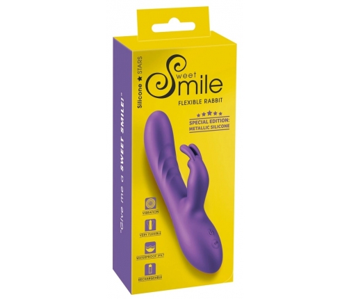 Sweet Smile Flexible Rabbit Metallic Silicone Dual Action Model, 18.3 cm