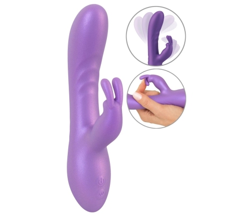 Sweet Smile Flexible Rabbit Metallic Silicone Dual Action Model, 18.3 cm