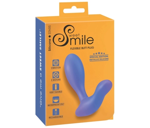 Sweet Smile Flexible Metallic Silicone Dual-Motor Anal Model, 11.5 cm