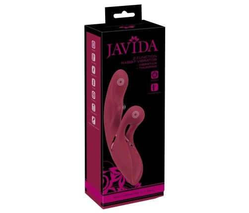 Javida 2 Function Rabbit Vibe Thumpin Silicone Dual Motor Massager Pink
