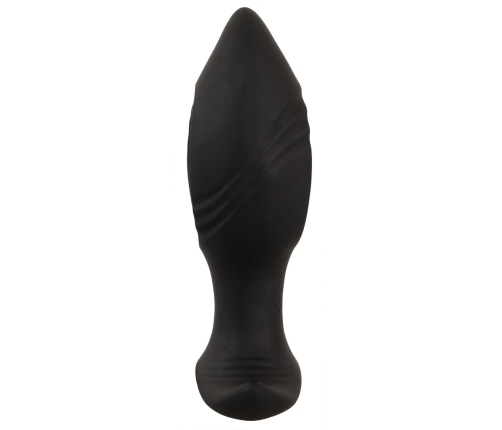 ANOS RC Cone Anal Plug with Hole & Dual Vibration, Black, 12 cm