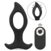 ANOS RC Cone Anal Plug with Hole & Dual Vibration, Black, 12 cm