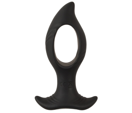 ANOS RC Cone Anal Plug with Hole & Dual Vibration, Black, 12 cm