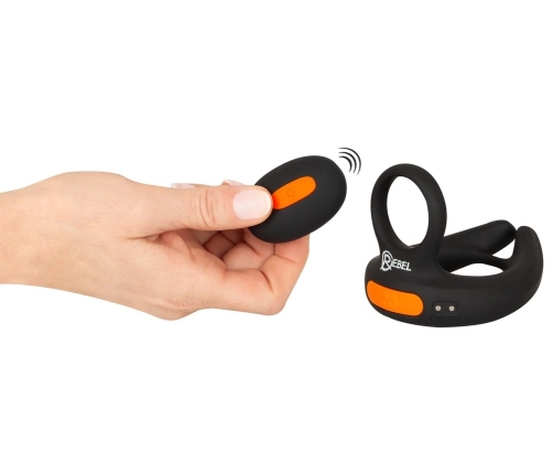 Rebel RC Intimate Ring System with Adjustable Vibration, Black, 9.4 cm