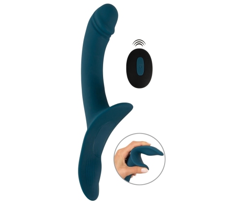 You2Toys Your Strap-On RC Vibrator Blue - Dual Motor, Adjustable Harness