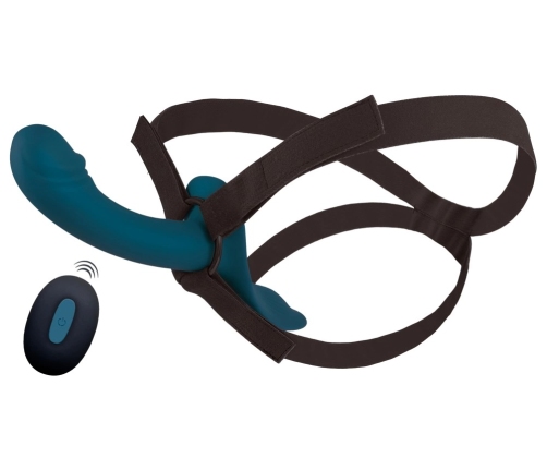 You2Toys Your Strap-On RC Vibrator Blue - Dual Motor, Adjustable Harness