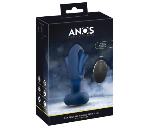 ANOS RC Flickering Tongue Anal Plug with Vibration, Silicone, 14.1cm