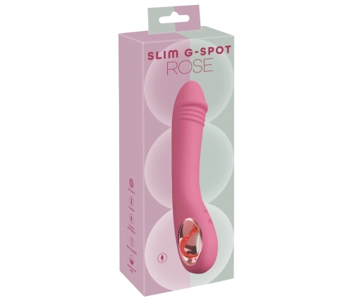 You2Toys Slim G-Spot Rose Vibrating Massager, 10 Modes, Pink, 21.4cm