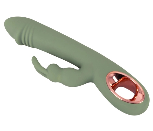 You2Toys Slim Rabbit Olive Dual Vibrator, 10 Modes, Waterproof, Silicone
