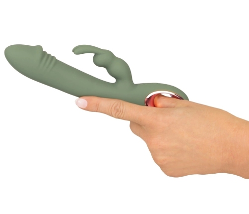 You2Toys Slim Rabbit Olive Dual Vibrator, 10 Modes, Waterproof, Silicone