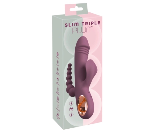 You2Toys Slim Triple Plum 3-in-1 Intimate System, Waterproof, Purple