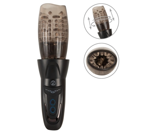 STROKER Rotating Intimate Device with Vibration & Thrust, Transparent, 25.2 cm