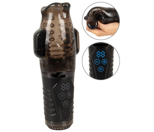 Stroker Handy Sucking Intimate Machine Dual Vibration Black 21.7cm