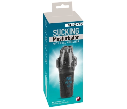 Stroker Handy Sucking Intimate Machine Dual Vibration Black 21.7cm