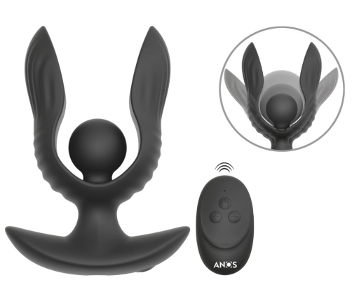 ANOS RC Inflatable Silicone Plug with Vibration, Expandable, Black, 10.9 cm