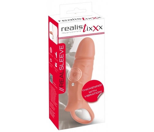 Realistixxx RealSleeve Close Silicone Extension with Vibration, 18cm