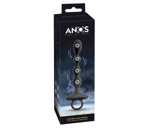 ANOS Flexible Silicone Beads with Dual Motor & Jumping Vibration, 21 cm