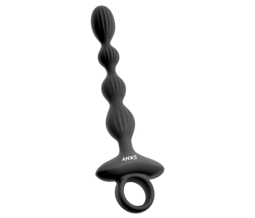 ANOS Flexible Beads Vibrating Intimate Trainer Silicone USB 21.1cm Black