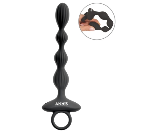 ANOS Flexible Beads Vibrating Intimate Trainer Silicone USB 21.1cm Black