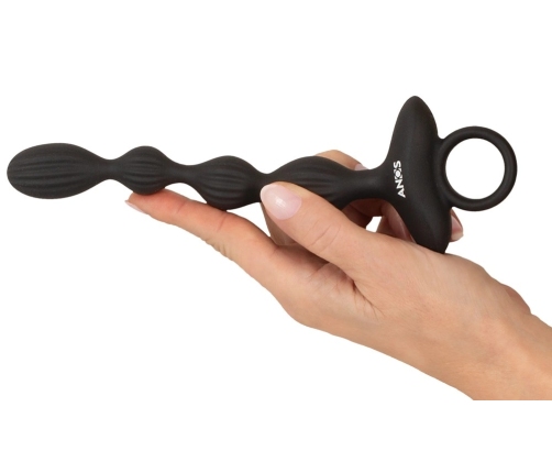 ANOS Flexible Beads Vibrating Intimate Trainer Silicone USB 21.1cm Black