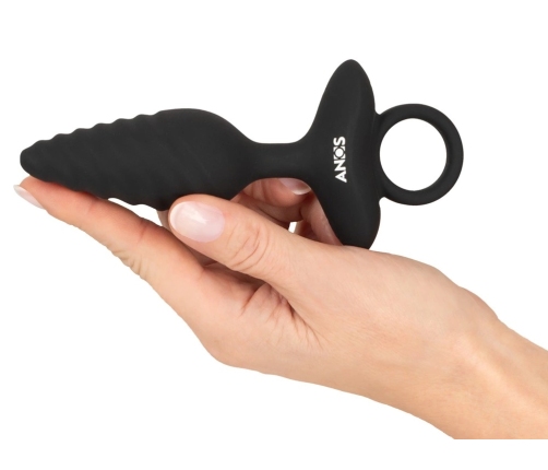 ANOS Flexible Plug Twisted Design - 10-Mode Vibrating Silicone, Black