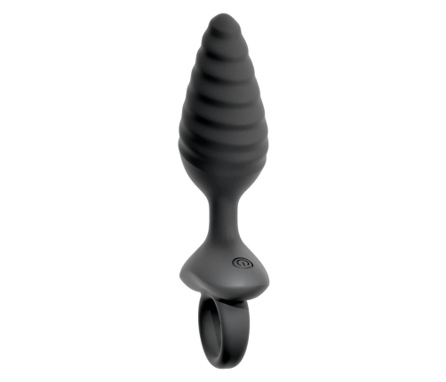 ANOS Flexible Plug Twisted Design - 10-Mode Vibrating Silicone, Black