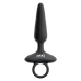 ANOS Flexible Vibrating Silicone Plug 15 cm with Ring Handle Black