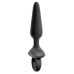 ANOS Flexible Vibrating Silicone Plug 15 cm with Ring Handle Black