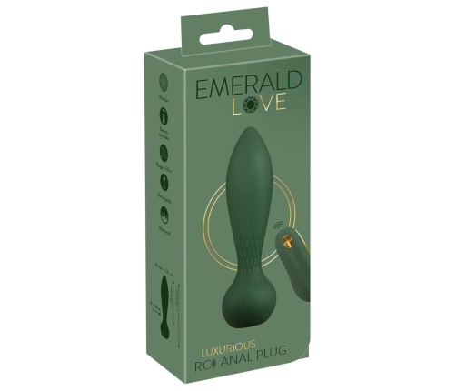 Emerald Love Luxurious RC Plug - Vibrating, Remote Control, Green, 14 cm