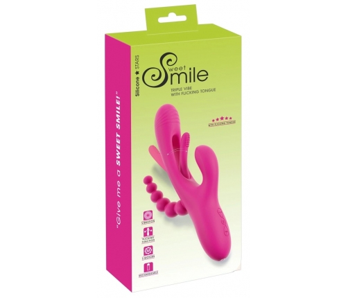 Sweet Smile Triple Vibe Flicking Tongue Multi-Stimulation System 24.4cm