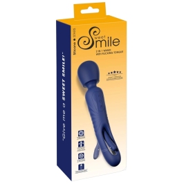 Sweet Smile 2in1 Wand Intimate Device with Flicking System, Purple, 24.3cm