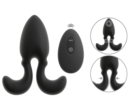 ANOS RC Vibrating Plug Flexible Arms 10 Modes Silicone Black 10.2cm