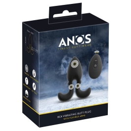 ANOS RC Vibrating Plug Flexible Arms 10 Modes Silicone Black 10.2cm