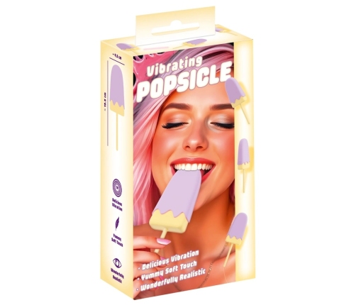 You2Toys Vibrating Popsicle Silicone Lay-On Device, 10 Modes, USB, Pink
