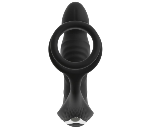 Rebel RC Vibrating Plug with Moving Rings & Nodding Tip, Black, 14.5cm