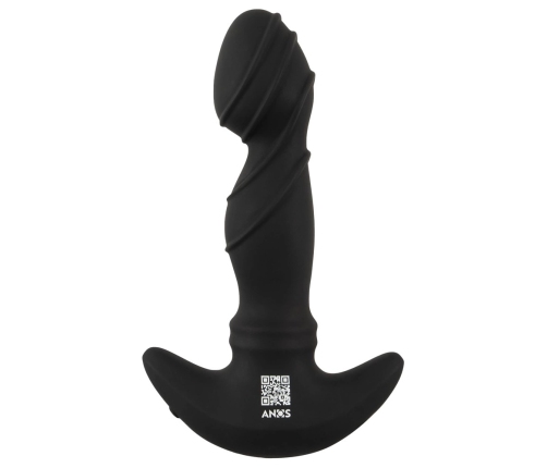 ANOS Vibrating Prostate Plug with Moving Rings, Black, 16.3 cm