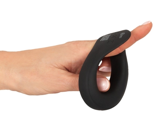 Rebel Vibrating Silicone Performance Ring Black 8.6cm Waterproof USB