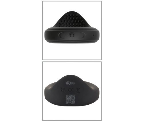 Rebel Vibrating Silicone Performance Ring Black 8.6cm Waterproof USB