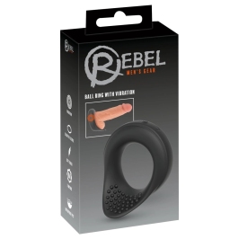 Rebel Vibrating Silicone Performance Ring Black 8.6cm Waterproof USB