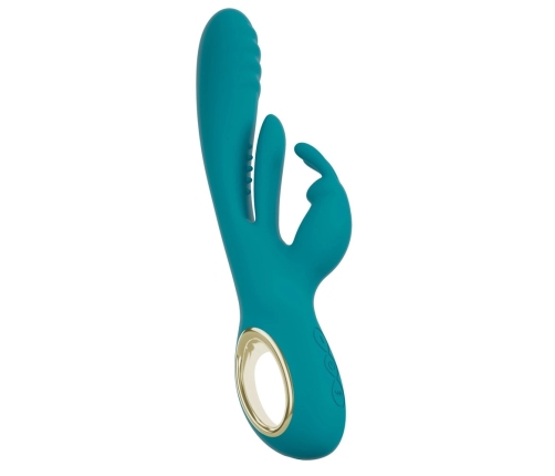 Sweet Smile Rabbit Vibrator with Thrust Function & Flicking Tongue 25cm Pink