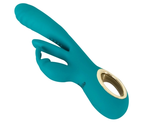 Sweet Smile Rabbit Vibrator with Thrust Function & Flicking Tongue 25cm Pink