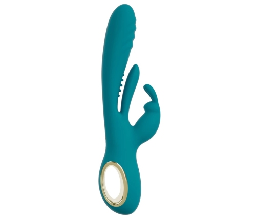 Sweet Smile Rabbit Vibrator with Thrust Function & Flicking Tongue 25cm Pink