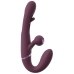 Javida Strapless Strap-On Flic Double Vibrator with Flicking System, Purple