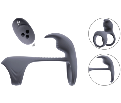 beau coeur Vylor RC Silicone Dual Motor Intimate Ring, Black, 13.5 cm