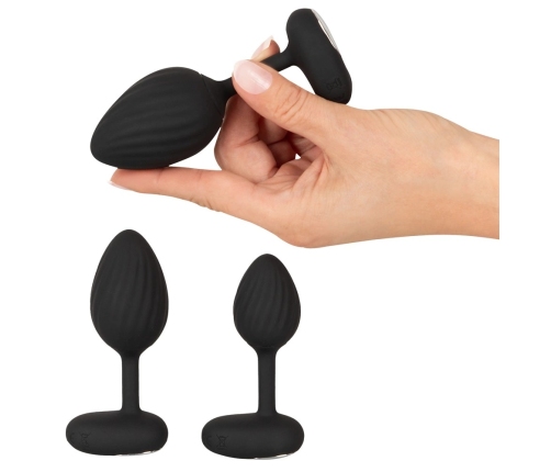 ANOS RC Vibrating Plug Set - 3 Sizes, Waterproof, Silicone, Black