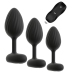 ANOS RC Vibrating Plug Set - 3 Sizes, Waterproof, Silicone, Black