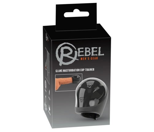 Rebel Glans Trainer Cup - Compact Vibrating System, Waterproof, Black