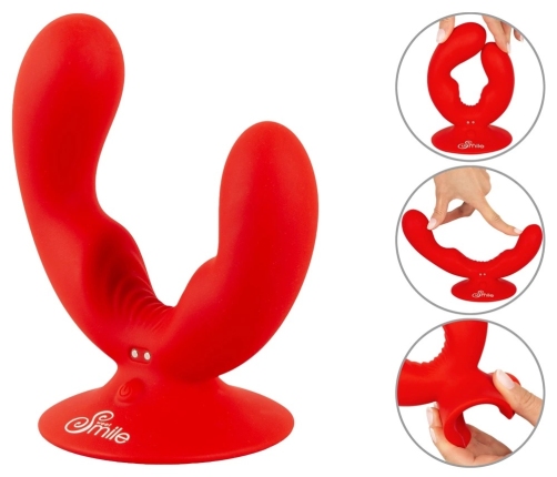 Sweet Smile Dual Vibrator Flexible Intimate System with Suction Cup Pink